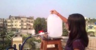 Solar water heater from plastic bottle